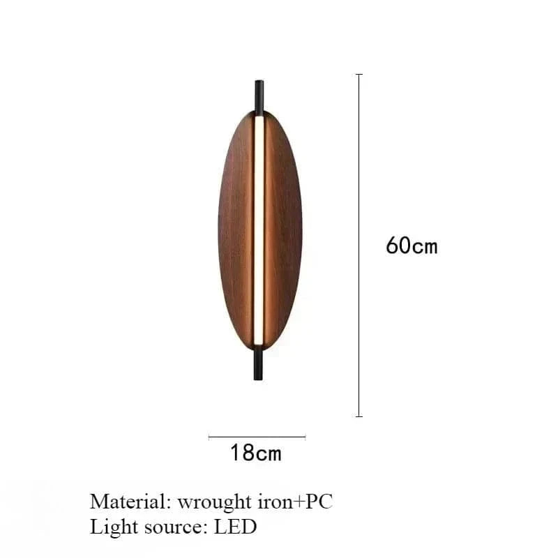Postmodern Leaf Wall Light – LED Wood Grain Decorative Lamp for Home