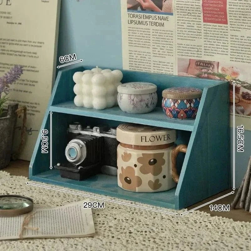 Solid Wood Cosmetics Storage Rack – Multi-Layer Desktop Organizer Box