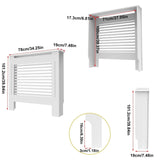 Wood Radiator Cover Cabinet – White MDF Heater Cover with Horizontal Slats