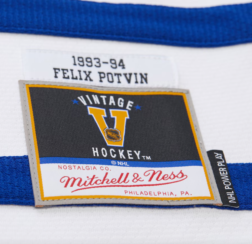 Men's Felix Potvin White Toronto Maple Leafs 1993/94 Power Play Jersey By Mitchell & Ness