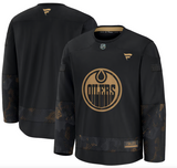 Men's Edmonton Oilers Fanatics Black 2024 Military Appreciation Practice Jersey