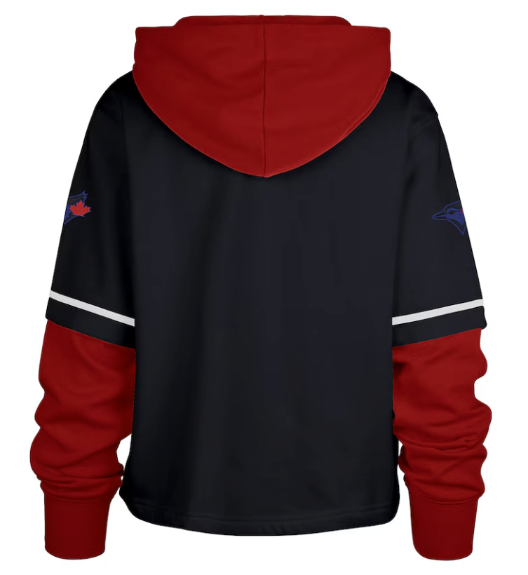 Women's '47 Navy Toronto Blue Jays City Connect Trifecta Cropped Shortstop Pullover Hoodie