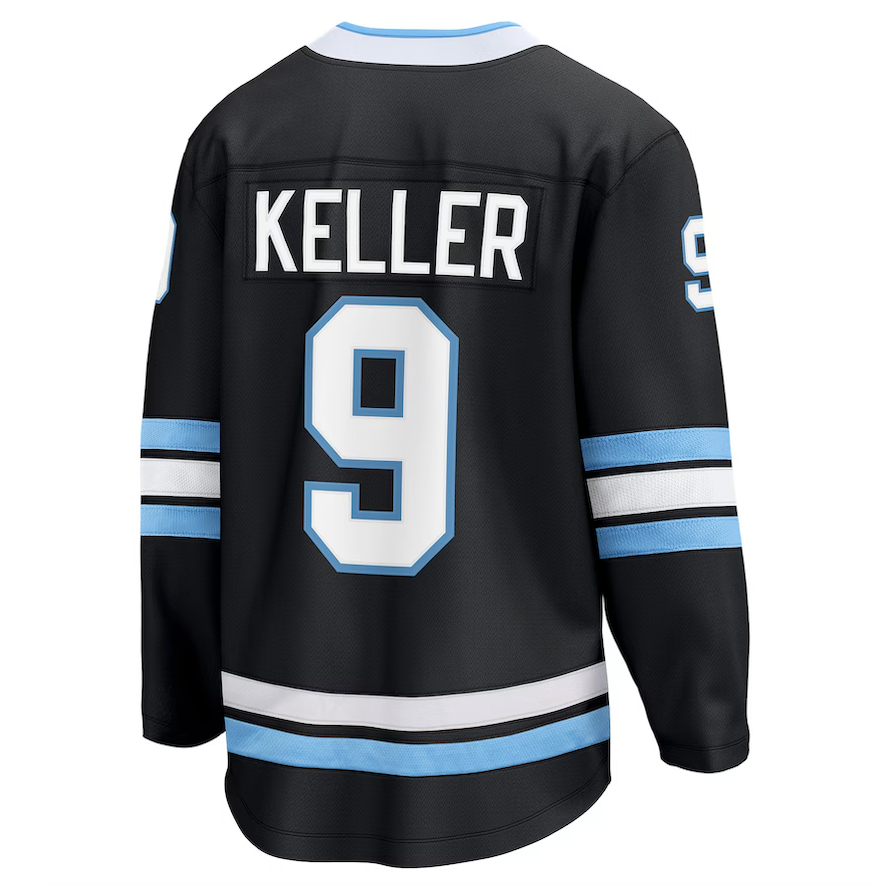 Men's Fanatics Utah Hockey Club Breakaway Home Black Clayton Keller Hockey Jersey
