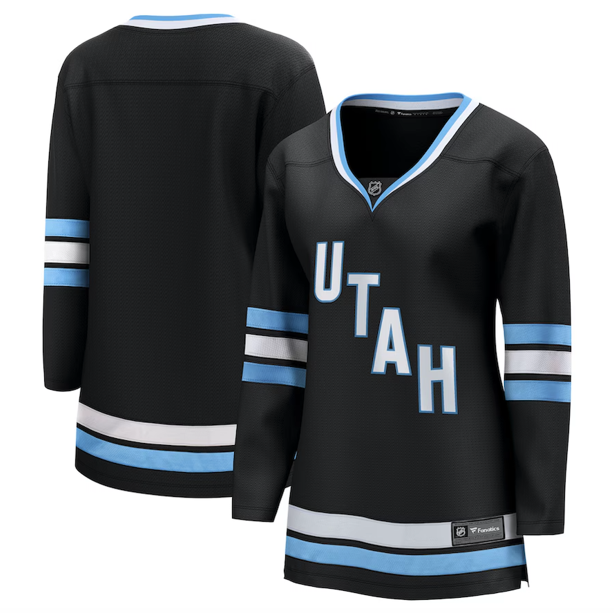 Women's Fanatics Utah Hockey Club Breakaway Home Black Blank Player Hockey Jersey