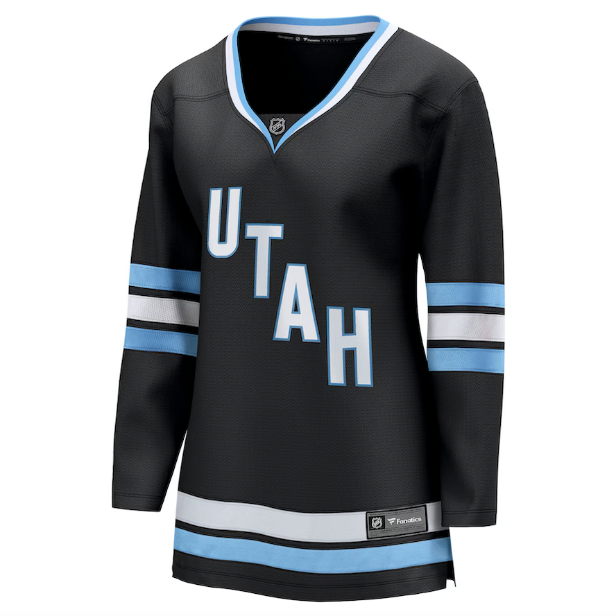 Women's Fanatics Utah Hockey Club Breakaway Home Black Blank Player Hockey Jersey