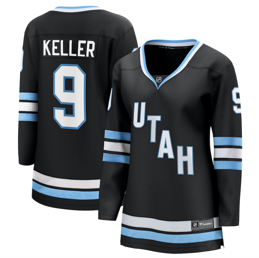 Women's Fanatics Utah Hockey Club Breakaway Home Black Clayton Keller Hockey Jersey