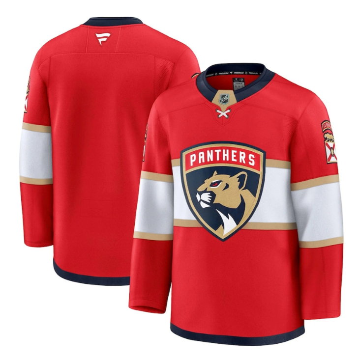 Men's Florida Panthers Fanatics Red Home Premium NHL Hockey Jersey - Blank