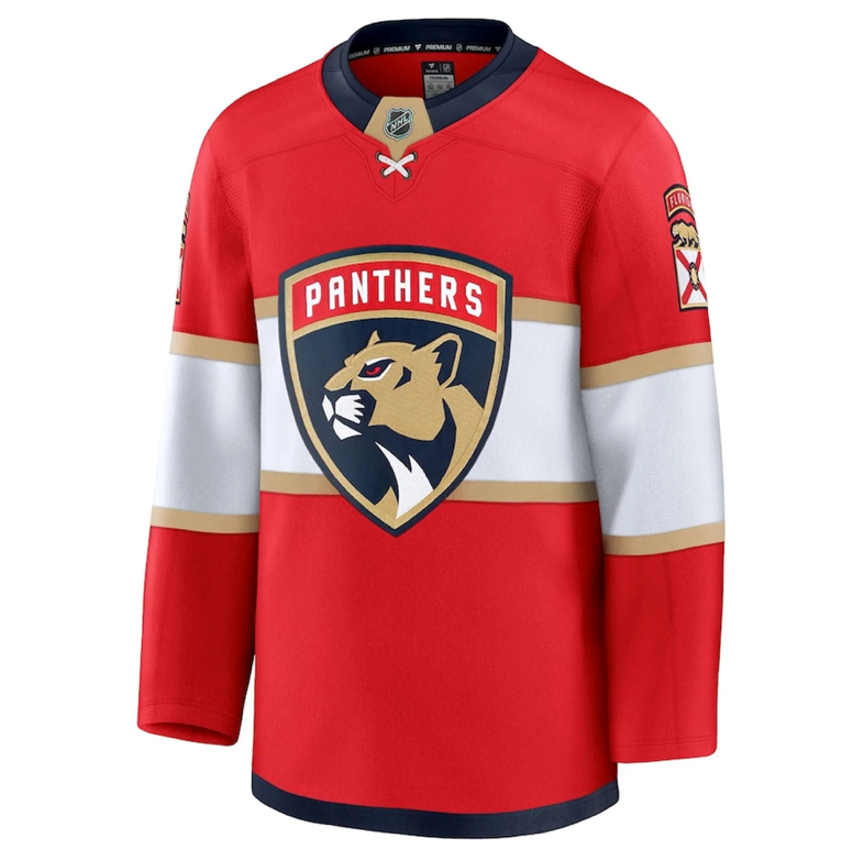 Men's Florida Panthers Fanatics Red Home Premium NHL Hockey Jersey - Blank