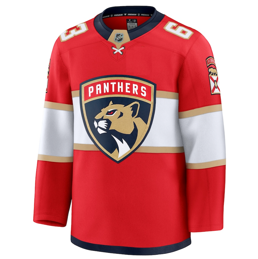 Men's Florida Panthers Fanatics Red Home Premium NHL Hockey Jersey - Brad Marchand