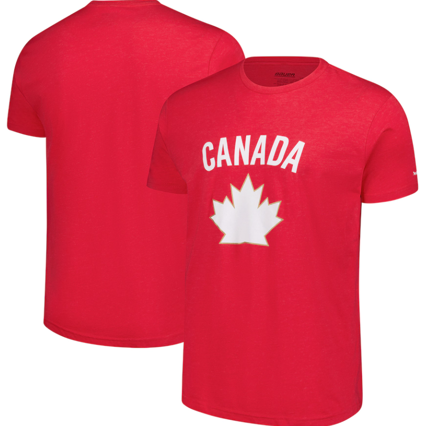 Unisex Red Hockey Canada Team Canada Graphic T-Shirt By Bauer