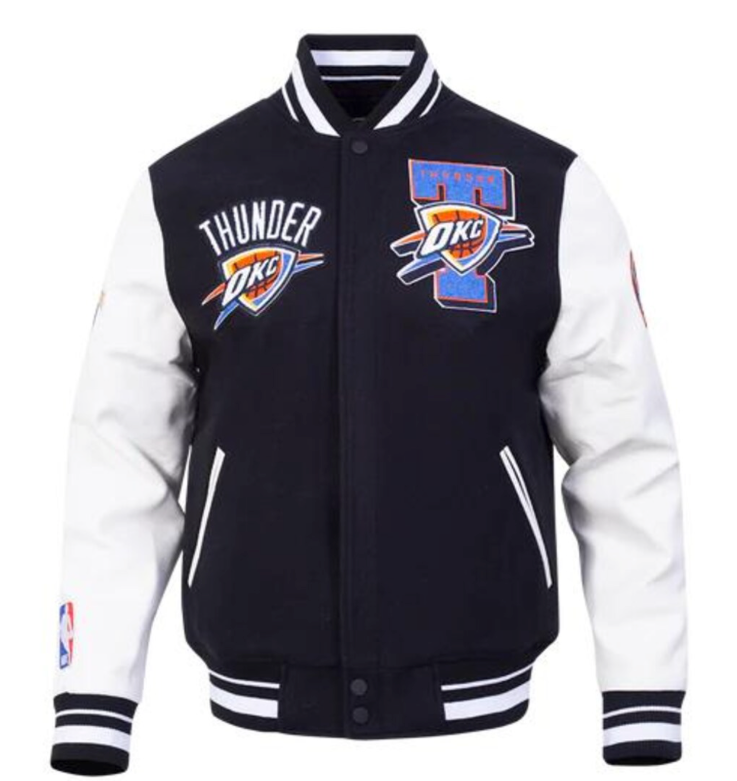 Men's NBA Finals Oklahoma City Thunder 2025 Champions Wool & Vegan Leather Varsity Jacket
