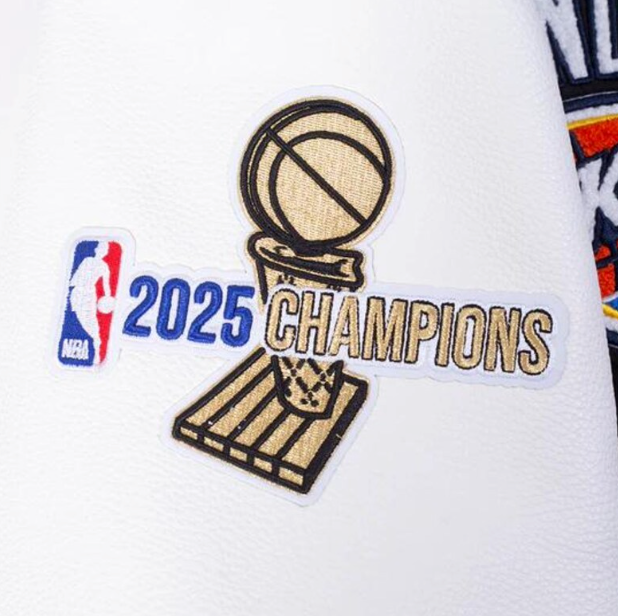 Men's NBA Finals Oklahoma City Thunder 2025 Champions Wool & Vegan Leather Varsity Jacket