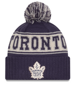 Men's Toronto Maple Leafs NHL New Era Men's Navy Retro Chill Knit Pom Hat