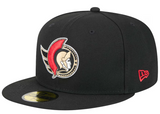 Men's Ottawa Senators NHL Hockey New Era Core 59FIFTY Fitted Hat - Black