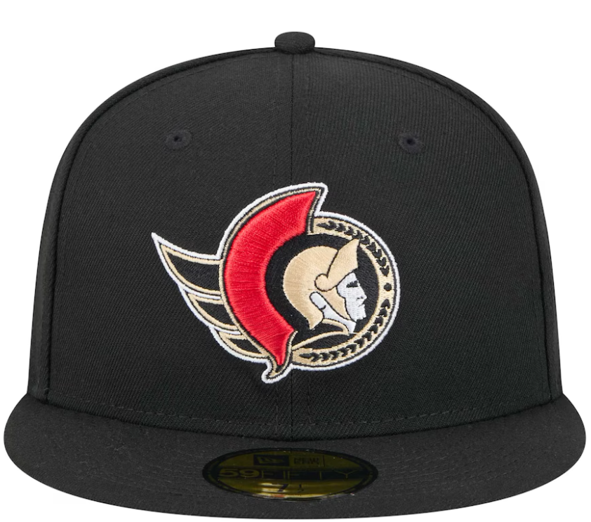 Men's Ottawa Senators NHL Hockey New Era Core 59FIFTY Fitted Hat - Black