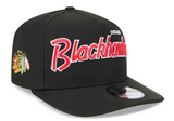Men’s Chicago Blackhawks New Era Script 9FIFTY A-Frame Snapback Adjustable Hat – Black