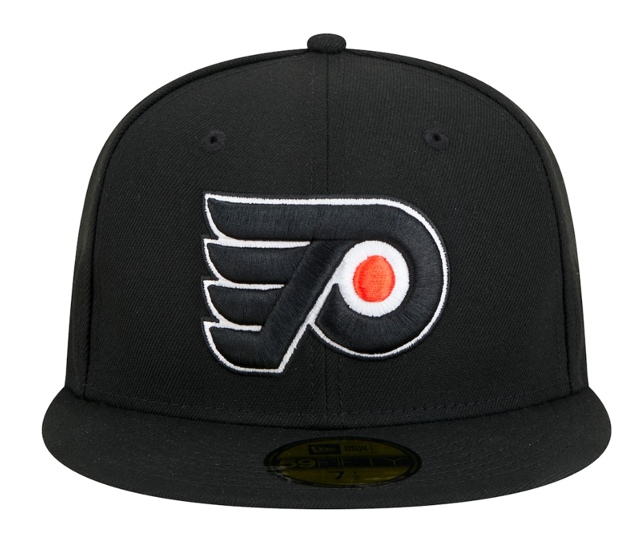 Men's Philadelphia Flyers NHL Hockey New Era Core 59FIFTY Fitted Hat - Black