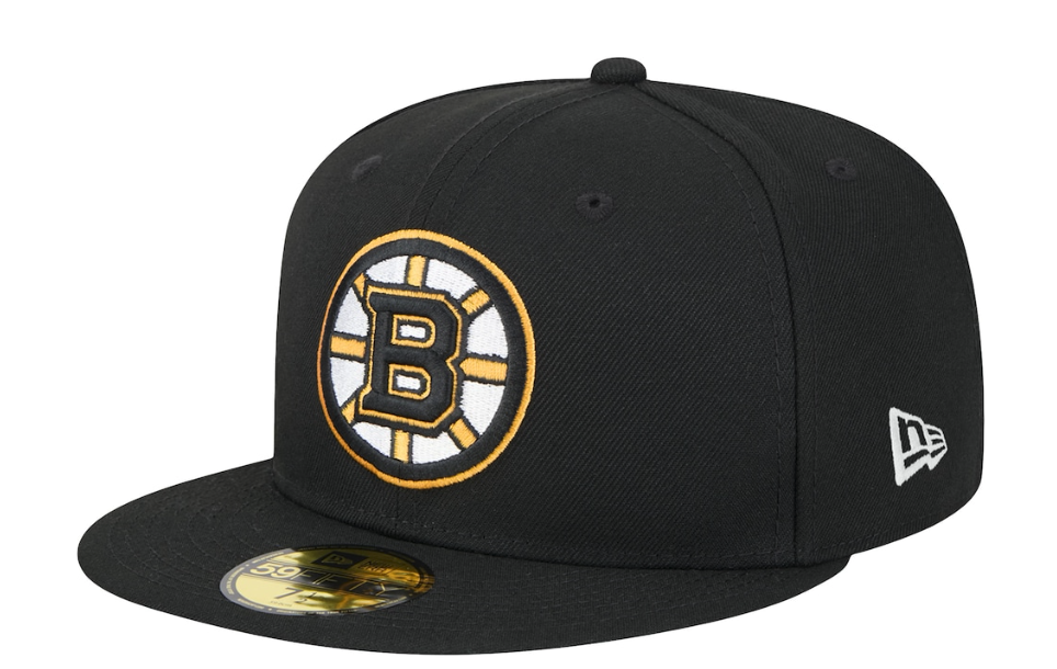 Men's Boston Bruins NHL Hockey New Era Core 59FIFTY Fitted Hat - Black
