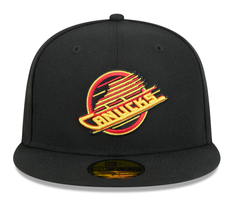 Men's Vancouver Canucks NHL Hockey New Era Core 59FIFTY Fitted Hat - Black