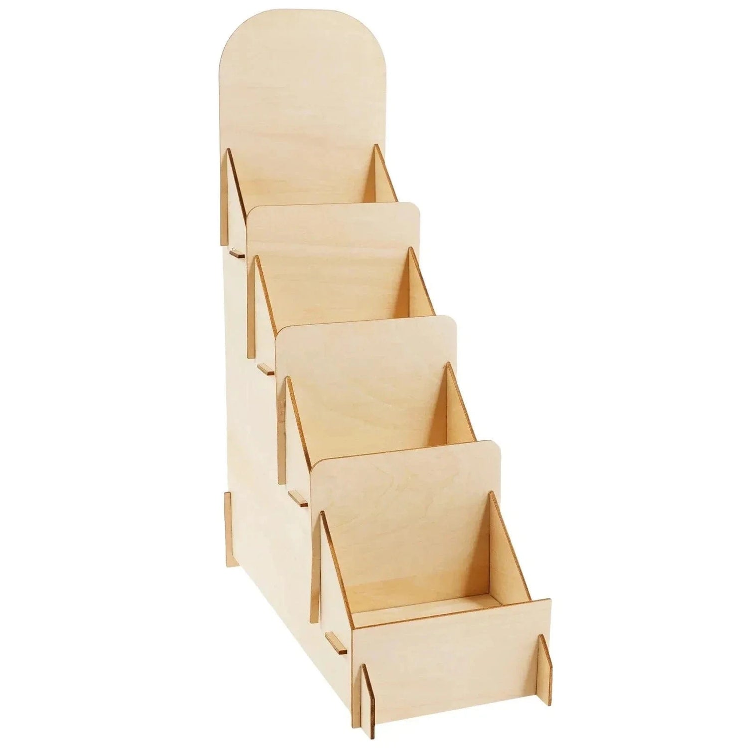4-Layer Wooden Card Display Rack – Removable Multi-Tier Organizer Stand