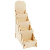 4-Layer Wooden Card Display Rack – Removable Multi-Tier Organizer Stand