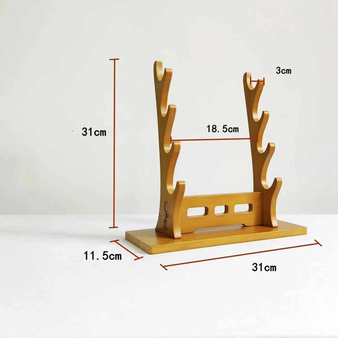 Wooden Katana Sword Holder Stand – 5-Tier Weapon Display Rack
