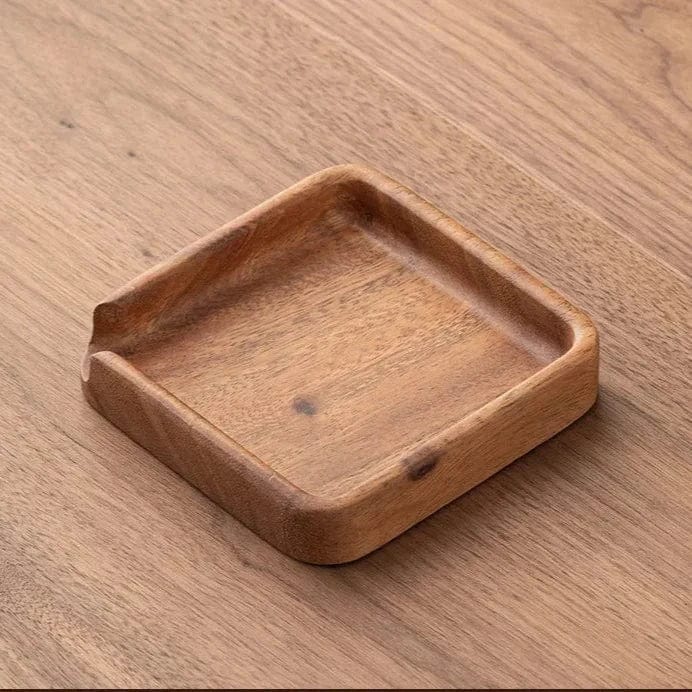 Walnut Wood Tea Tray – Solid Wood Serving Plate for Tea Sets & Accessories