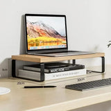 Wooden Monitor Riser Stand – Desktop Organizer & Heightening Bracket