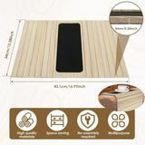 Couch Cup Holder Bamboo Wood Sofa Armrest Tray – Foldable Non-Slip Sofa Cup Holder and Side Storage Tray