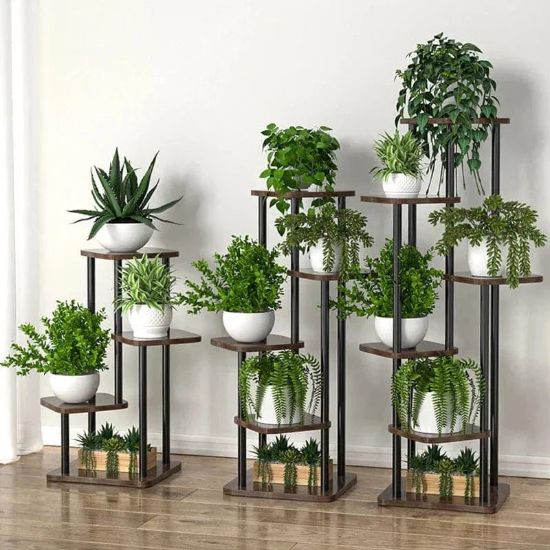 Wooden Plant Stand – 5/6/8-Tier Flower Shelf Rack for Pots & Garden Decor