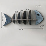 Wooden Fish Skeleton Wall Shelf – Mediterranean Style Decorative Rack