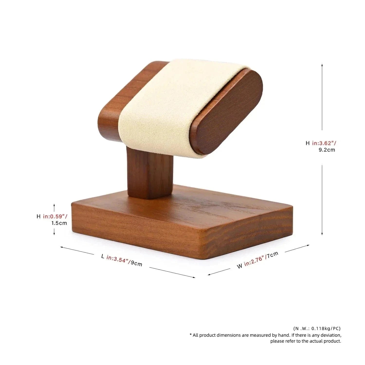 Solid Wood Watch Display Stand – T-Bar Jewelry Organizer for Men & Women