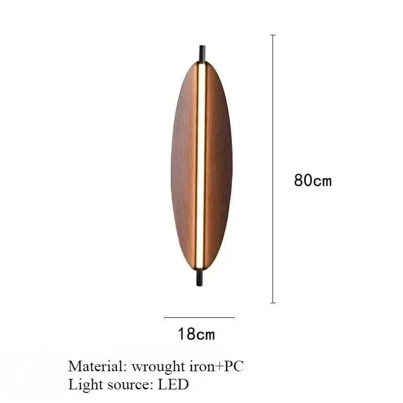 Postmodern Leaf Wall Light – LED Wood Grain Decorative Lamp for Home