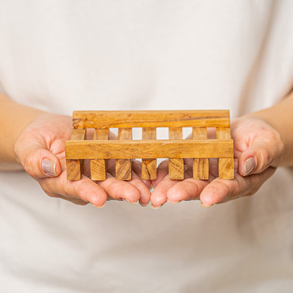 Slotted Teak Wood Soap Dish