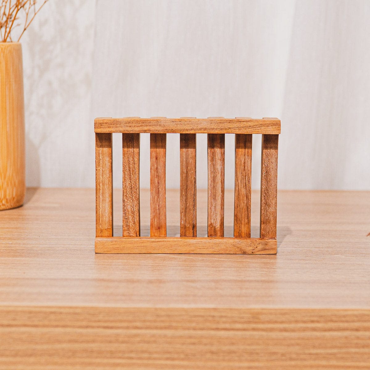 Slotted Teak Wood Soap Dish
