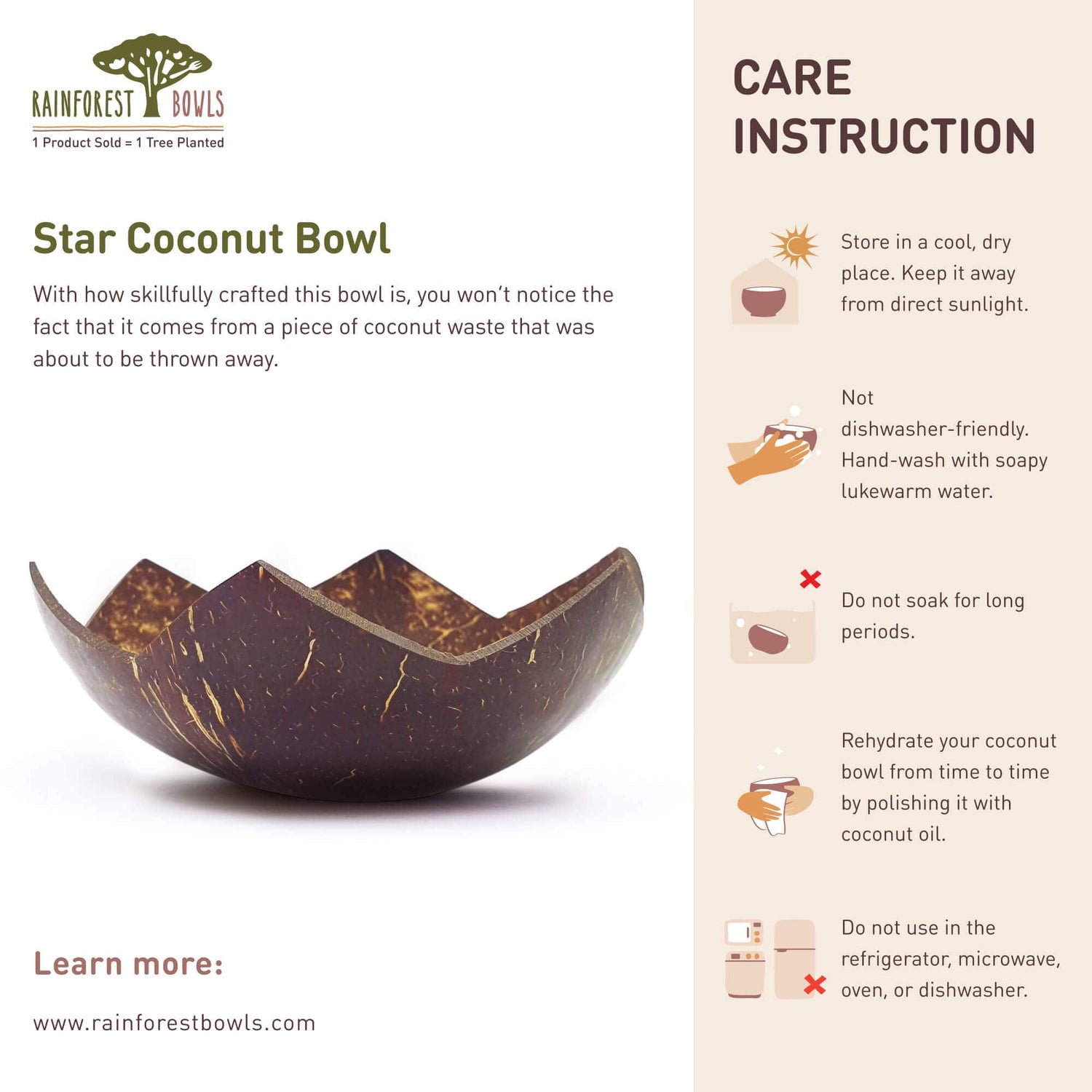 Star Coconut Bowls Kitchen Serve Set of 2