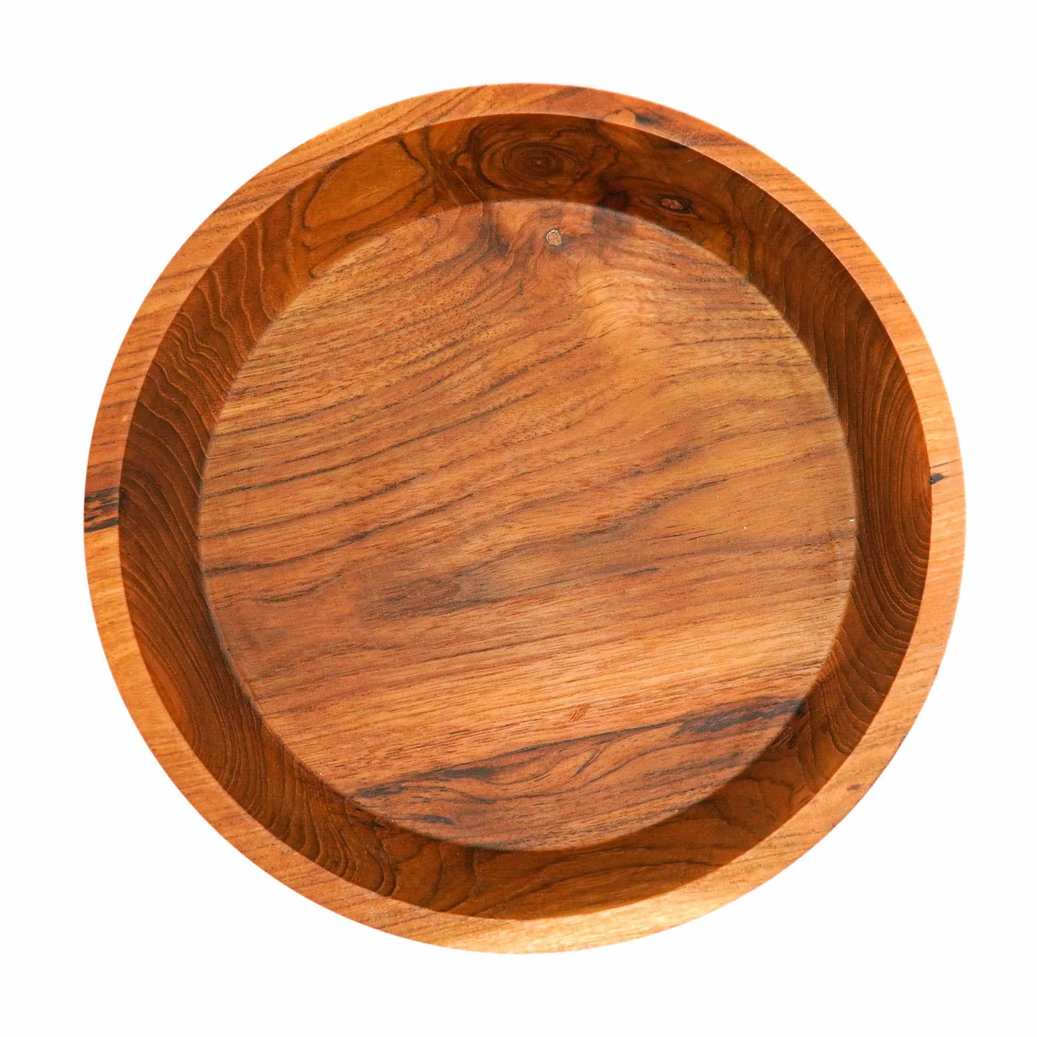 Slanted Side Teak Wood Bowl - Jumbo