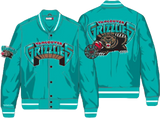 Men's Mitchell & Ness Teal Vancouver Grizzles Big Hoodie Satin Full-Snap Jacket