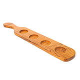 Teak Wood Candle Holder Tray with Handle