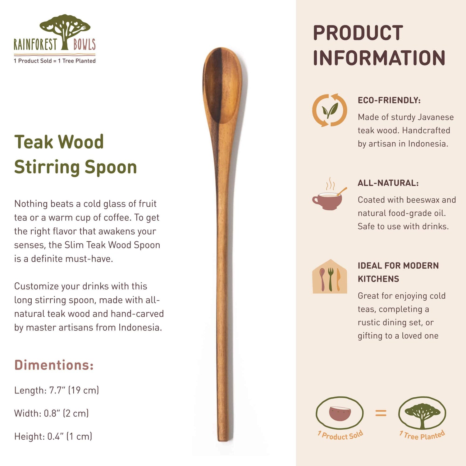 Teak Wood Stirring Spoon