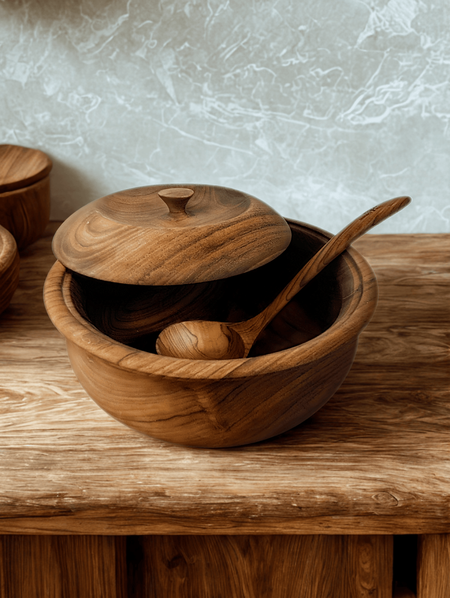 Teak Wood Soup Cooking Serving Ladles
