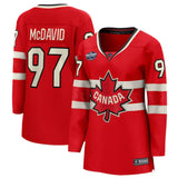 Women's Canada Fanatics Red 2025 4 Nations Face-Off Breakaway Jersey - Connor McDavid