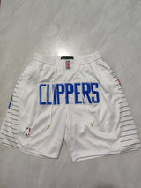 JUST DON LA Clippers White Pocket Shorts