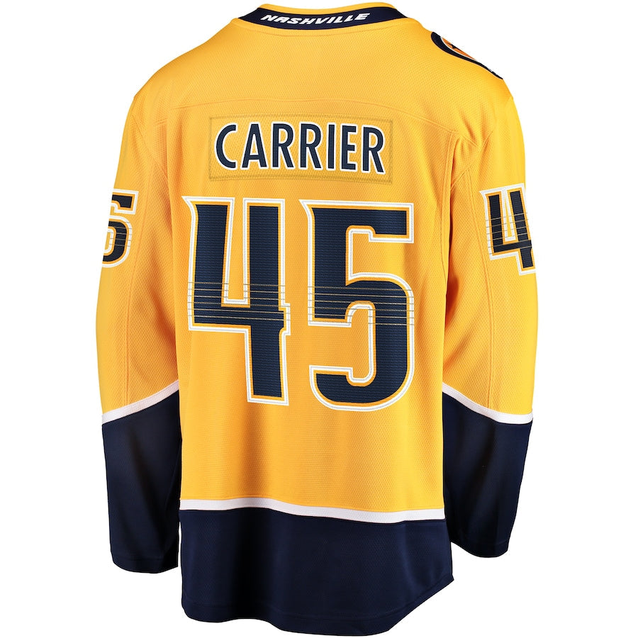 Alexandre Carrier Nashville Predators   Premier Breakaway  Jersey - Gold