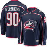 Elvis Merzlikins Columbus Blue Jackets   Home Breakaway  Jersey - Navy