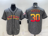 Men's Houston Astros Kyle Tucker #30 Gray Team Jersey
