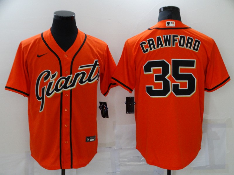 Men's San Francisco Giants Brandon Crawford #35 Orange  Baseball Jersey