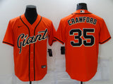 Men's San Francisco Giants Brandon Crawford #35 Orange  Baseball Jersey