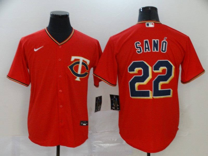 Men's Minnesota Twins Miguel Sano #22 Red Baseball Jersey