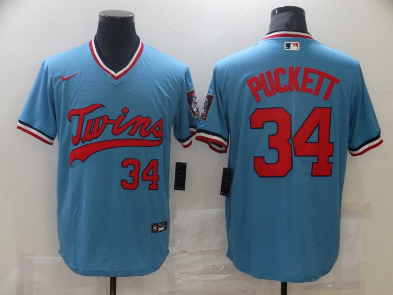 Men's Minnesota Twins Kirby Puckett #34 Blue  Player Jersey
